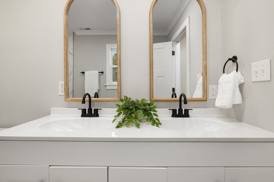 Complete bathroom remodel with double vanity